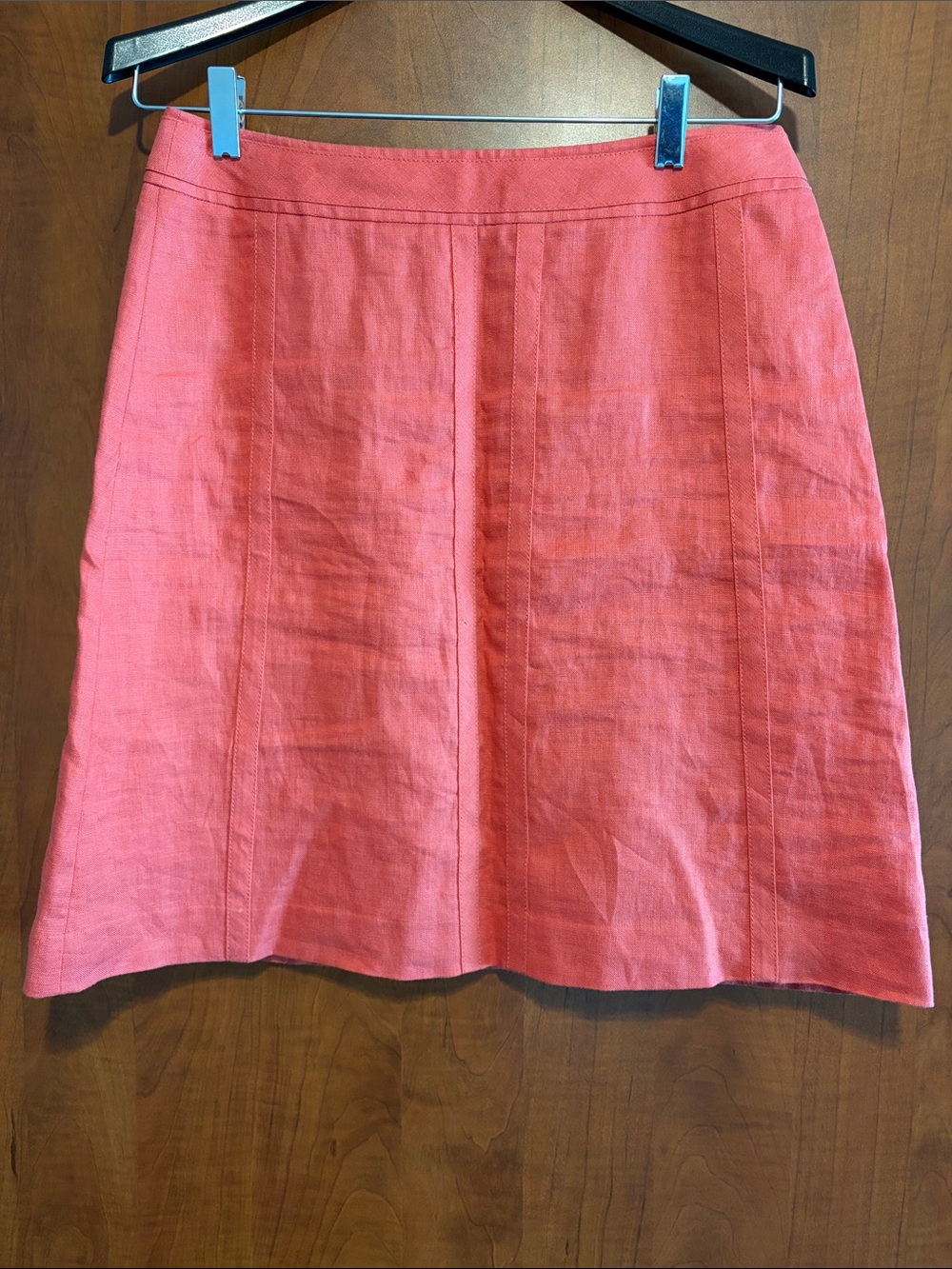 Ann Taylor Coral A-Line Linen Blend Skirt